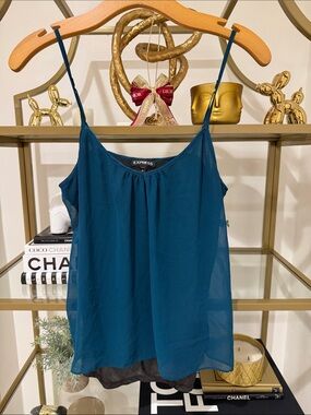 Teal Chiffon Spaghetti-Strap Cami
